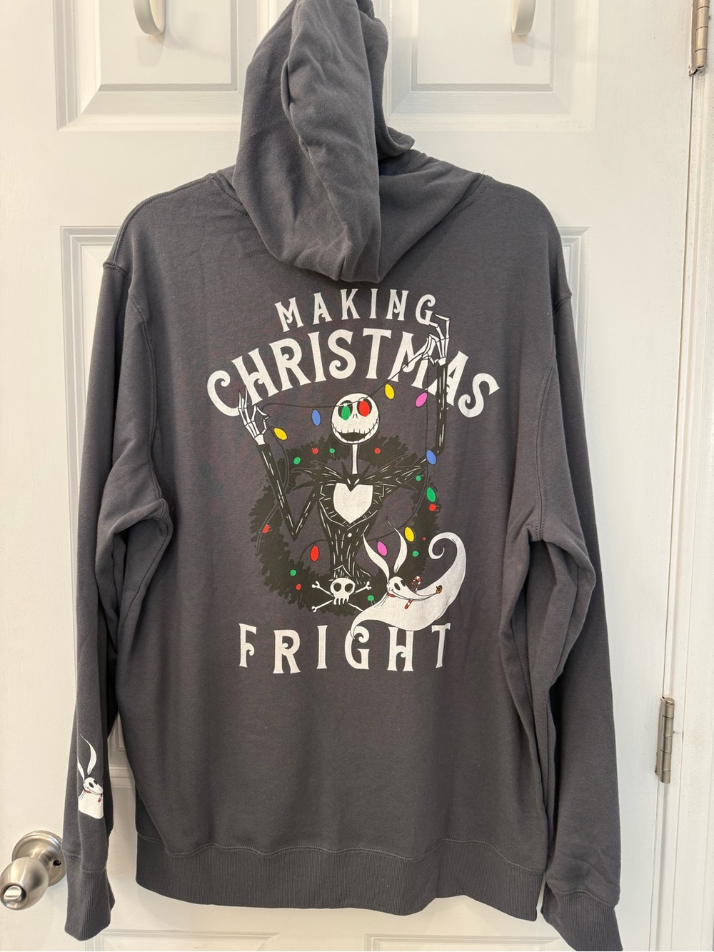 “THE NIGHTMARE BEFORE CHRISTMAS” Jack Skellington Hooded Zip-Up Sweatshirt XL